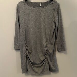 Mother Bee Heather Gray Stretchy Soft Everyday Comfort Maternity Top Large